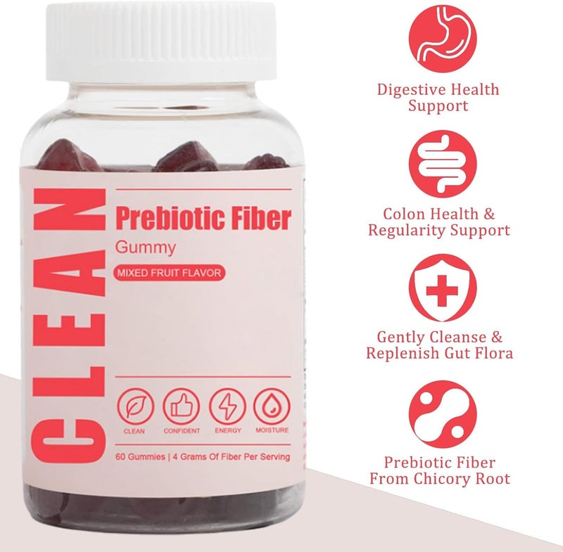 jinmao Clean Fiber Gummies for Men Clean Prebiotic Fiber Gummy Supplement Digestive Gut Health 60 Gummies - Image 3