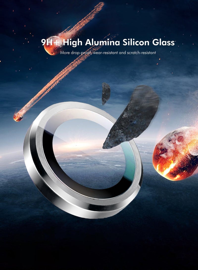 Wtech Apple iPhone 17 Pro 5G 2025 Premium Alloy Ring Camera Lens Tempered Glass Protector Shield (MLGICR) - Clear/Silver - Image 4