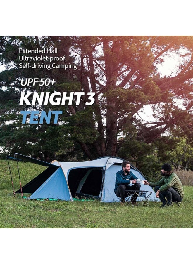 ناتشر هايك - خيمة تخييم Knight 3 +Upf50 | خيمة 3 أشخاص | خفيف للغاية مقاوم للماء والرياح | المزايا: حماية من الشمس، أوتاد الخيمة، ذبابة المطر | اللون - أخضر - Image 1