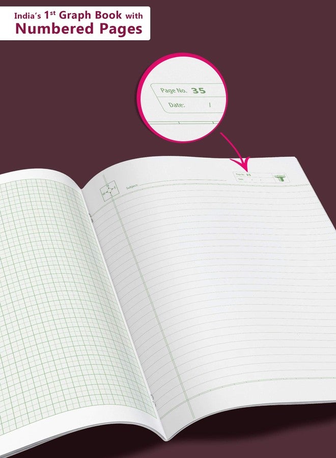 TARGET PUBLICATIONS Graph Books | A4 Size 56 Pages | Soft Cover | Numbered Pages and Ruled Margins | Graph Paper with 1 cm Squares | Pack of 3 - Image 2