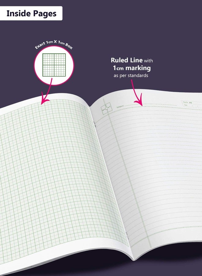 TARGET PUBLICATIONS Graph Books | A4 Size 56 Pages | Soft Cover | Numbered Pages and Ruled Margins | Graph Paper with 1 cm Squares | Pack of 3 - Image 3