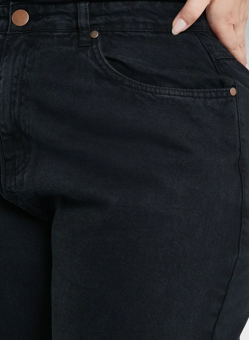 Ginger Plus High Waist Straight Leg Distressed Jeans