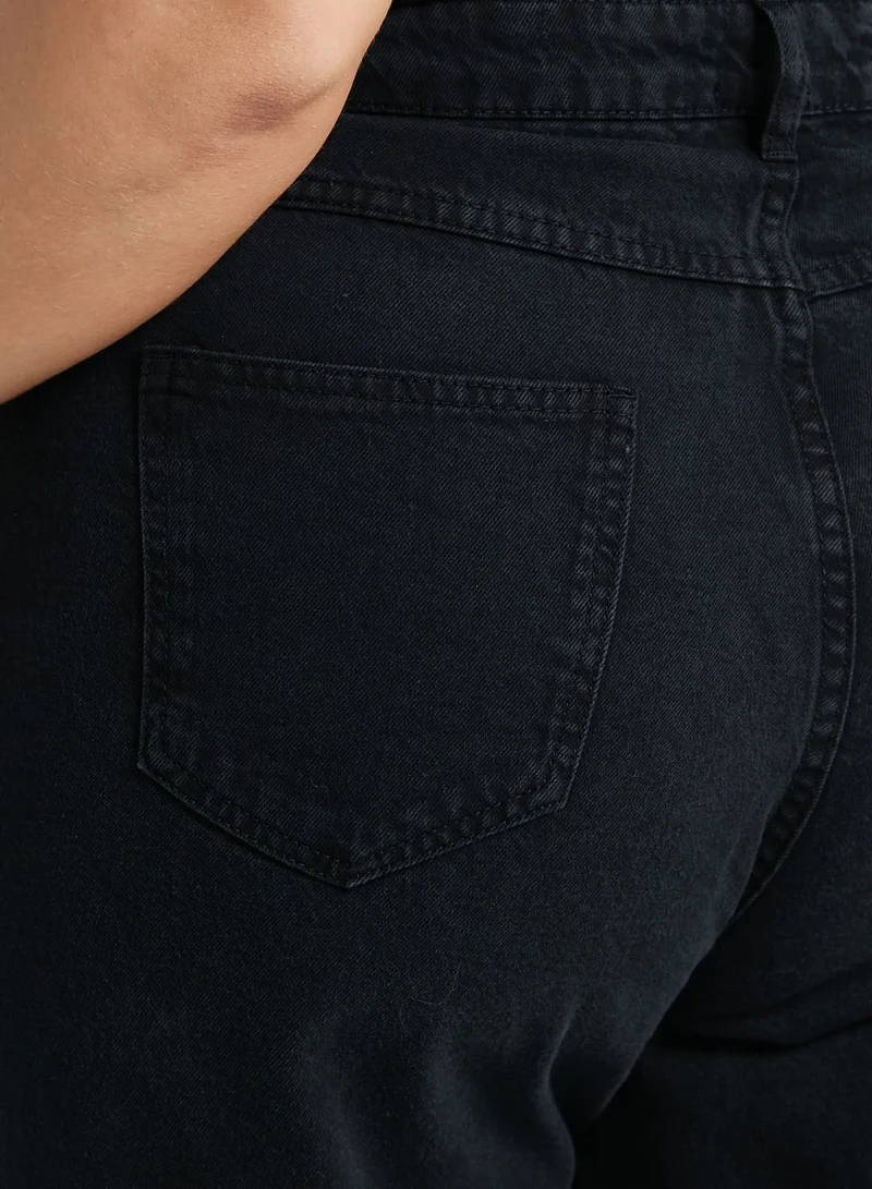 Ginger Plus High Waist Straight Leg Distressed Jeans