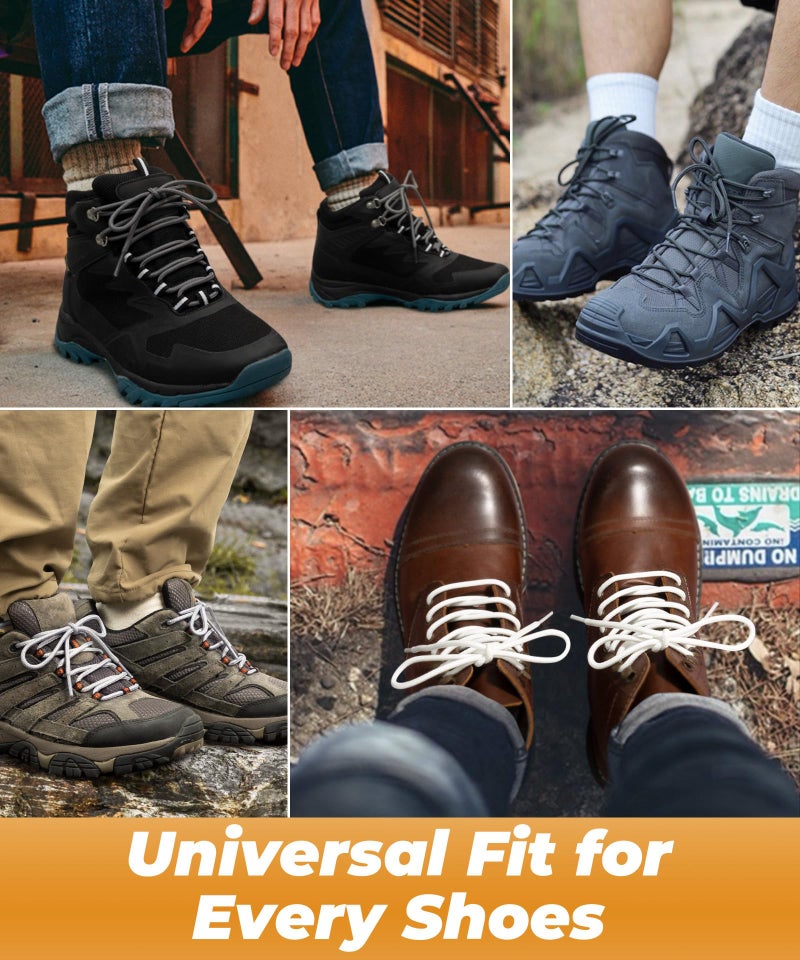 Handshop 2 Pairs Round Boots Shoelaces 4 MM Athletic Replacement Shoe Laces 30-63â€ Shoestrings For Running Sporting Walking Black 102 - Image 5