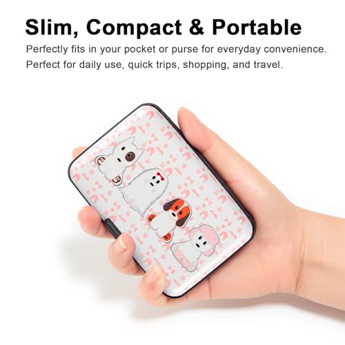 Kaabao Credit Card Holder for Women Men Small RFID Blocking Wallet Business Metal Slim Mini Aluminum Hard Case Gift (Cute Dogs) - Image 2