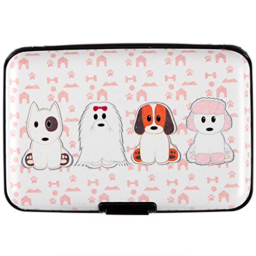 Kaabao Credit Card Holder for Women Men Small RFID Blocking Wallet Business Metal Slim Mini Aluminum Hard Case Gift (Cute Dogs) - Image 1