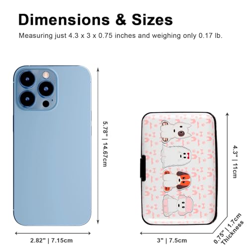 Kaabao Credit Card Holder for Women Men Small RFID Blocking Wallet Business Metal Slim Mini Aluminum Hard Case Gift (Cute Dogs) - Image 5