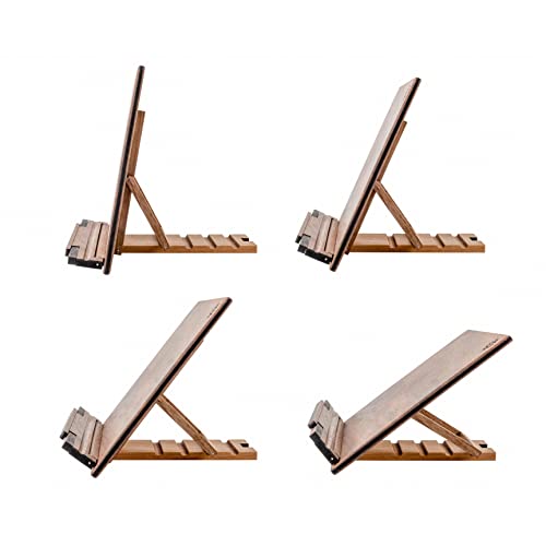 TILISMA Wooden Cook Book Stand – Handmade Walnut Book Holder for Reading Hands Free – Cookbook Stand for Kitchen Counter – Recipe Holder – Reading Accessories for Kitchen – Cookbook in Ipad and Tablet - Image 5