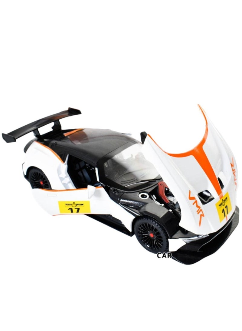 Toy Box Die-Cast Pull Back Metal Metal Sports Car with Openable Doors Light & Music For Kids  - Image 2