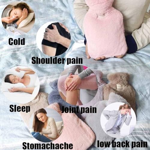 TGOPIT Hot Water Bag with Soft Cover for Pain Relief, 1 Pcs Heating Pad Rubber Hot Bag for Body Massage for Men & Women for Hot Water Bottle for Period, Cramps, Heating Pad - 1L (Random Color) - Image 4