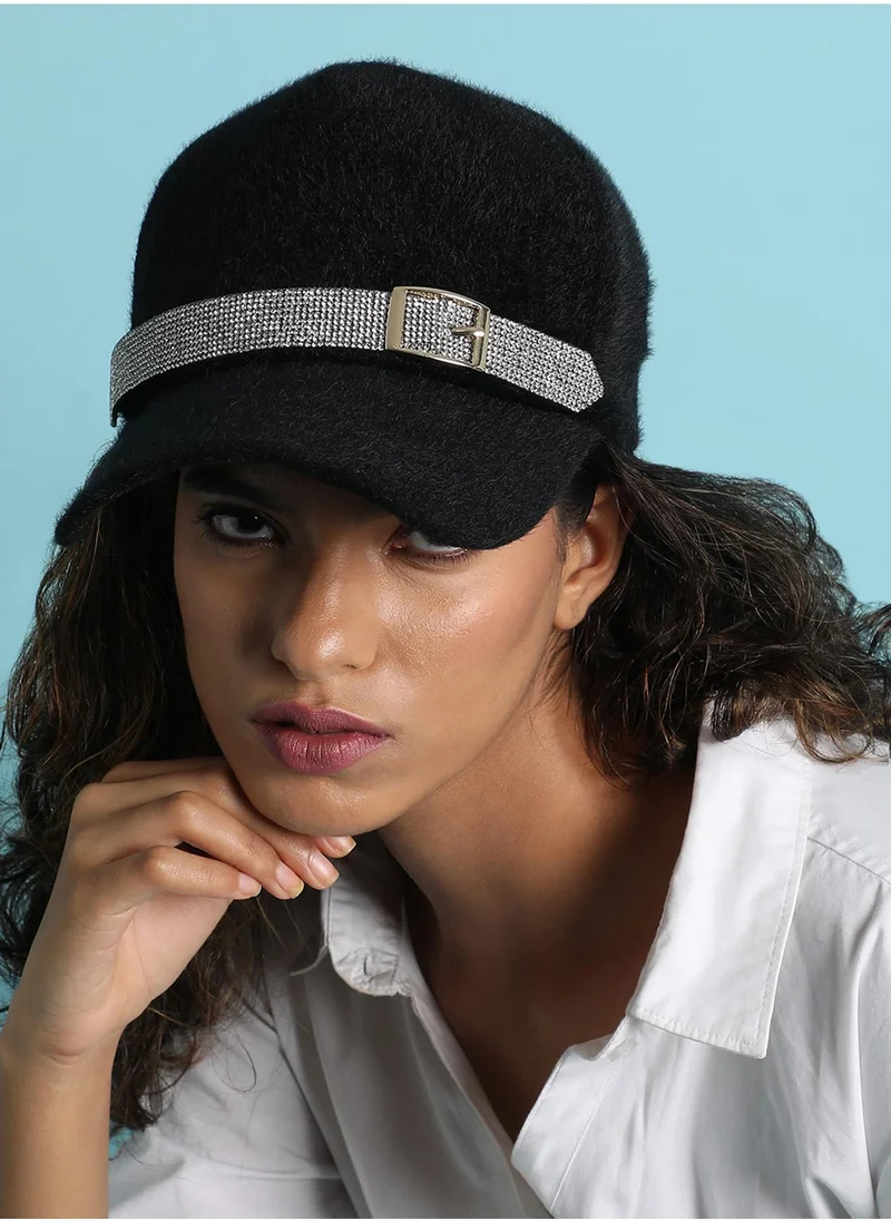 Haute Sauce Bling Buckle Baseball Cap - Black