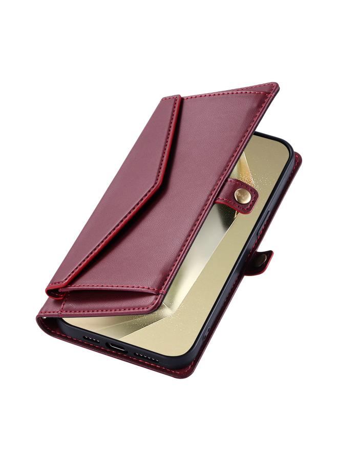 S-TOP Case For Samsung Galaxy S25 Ultra 5G Wallet Multi-card Slot Leather Phone Case with Lanyard - Image 3