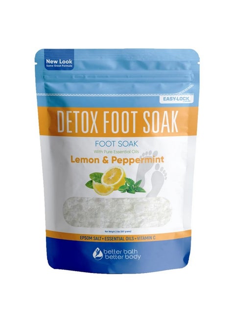 Detox Foot Soak (2 Lbs) Epsom Salt Foot Soak With Lemon & Peppermint Essential Oils