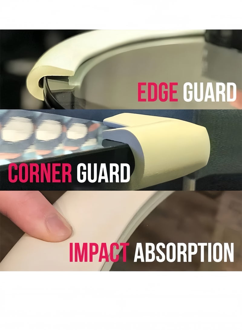 Lee Yon Corner Protector for Baby Proofing, 2m Edge Foam Strip & 4 Corner Protectors, Furniture Safety, Baby Bed Protector, Table Corner Guards, White  - Image 3