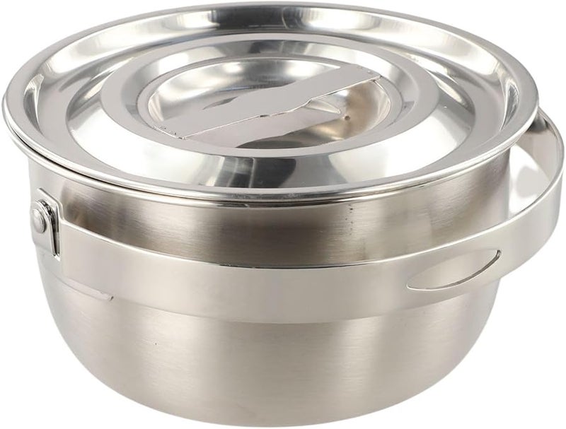 Stainless Steel Camping Pot With Lid And Handle 1 4L For Outdoor Cooking - Image 5