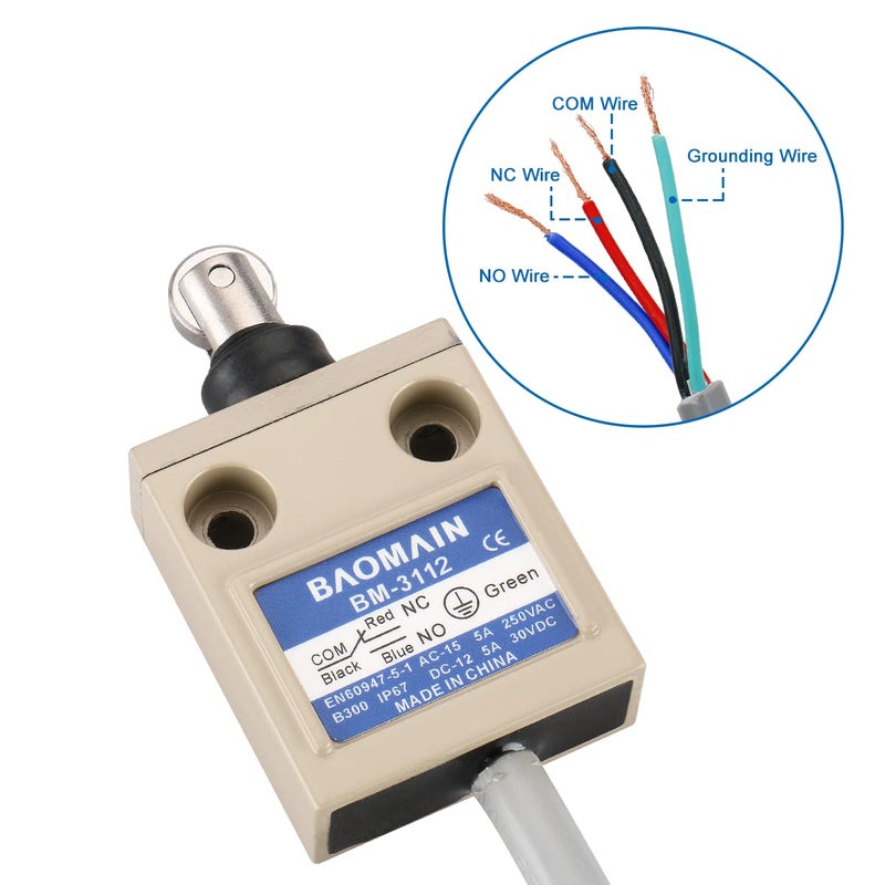 Baomain مفتاح حد باومين BM-3112 (TZ-3112) معزول بكرات مؤقت 1NO 1NC SPDT IP67 مقاوم للماء - Image 4