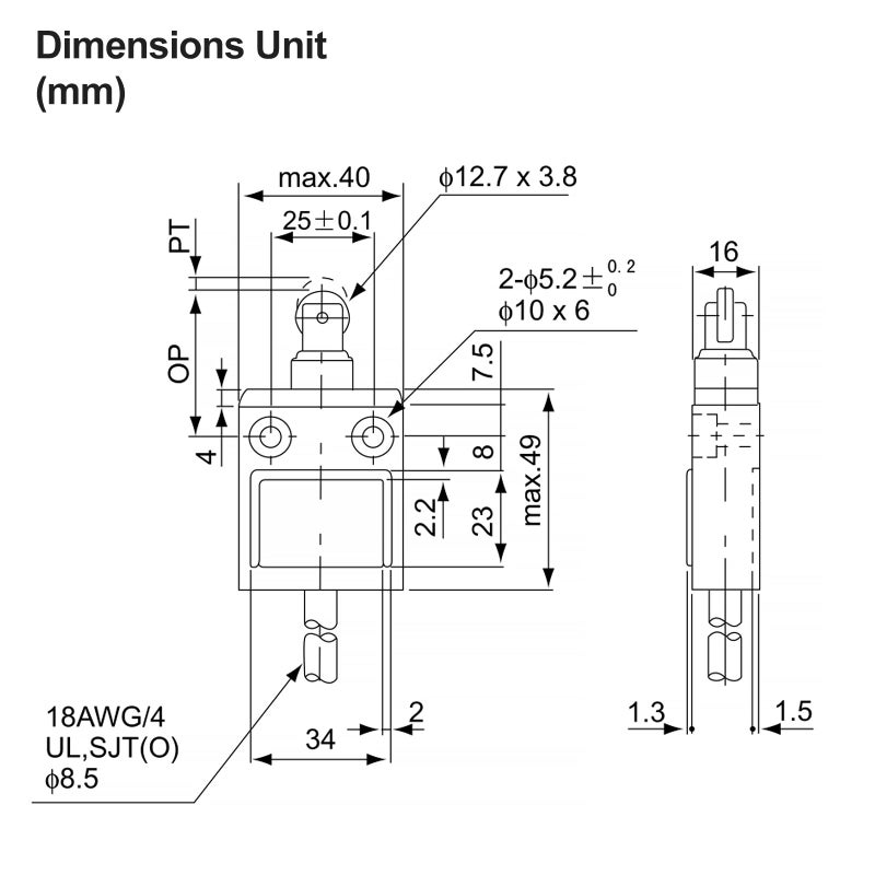 Baomain مفتاح حد باومين BM-3112 (TZ-3112) معزول بكرات مؤقت 1NO 1NC SPDT IP67 مقاوم للماء - Image 2