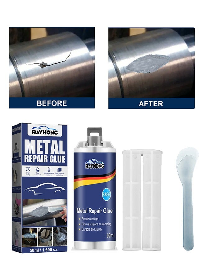 RAYHONG Metal Repair Glue - High Strength Metal to Metal Adhesive,1 Pack Metal Adhesive,Heavy Duty Metal Epoxy Adhesive,Metal Repair Adhesive for Metal Bonding,Hard Plastic,Cast Iron - Image 1