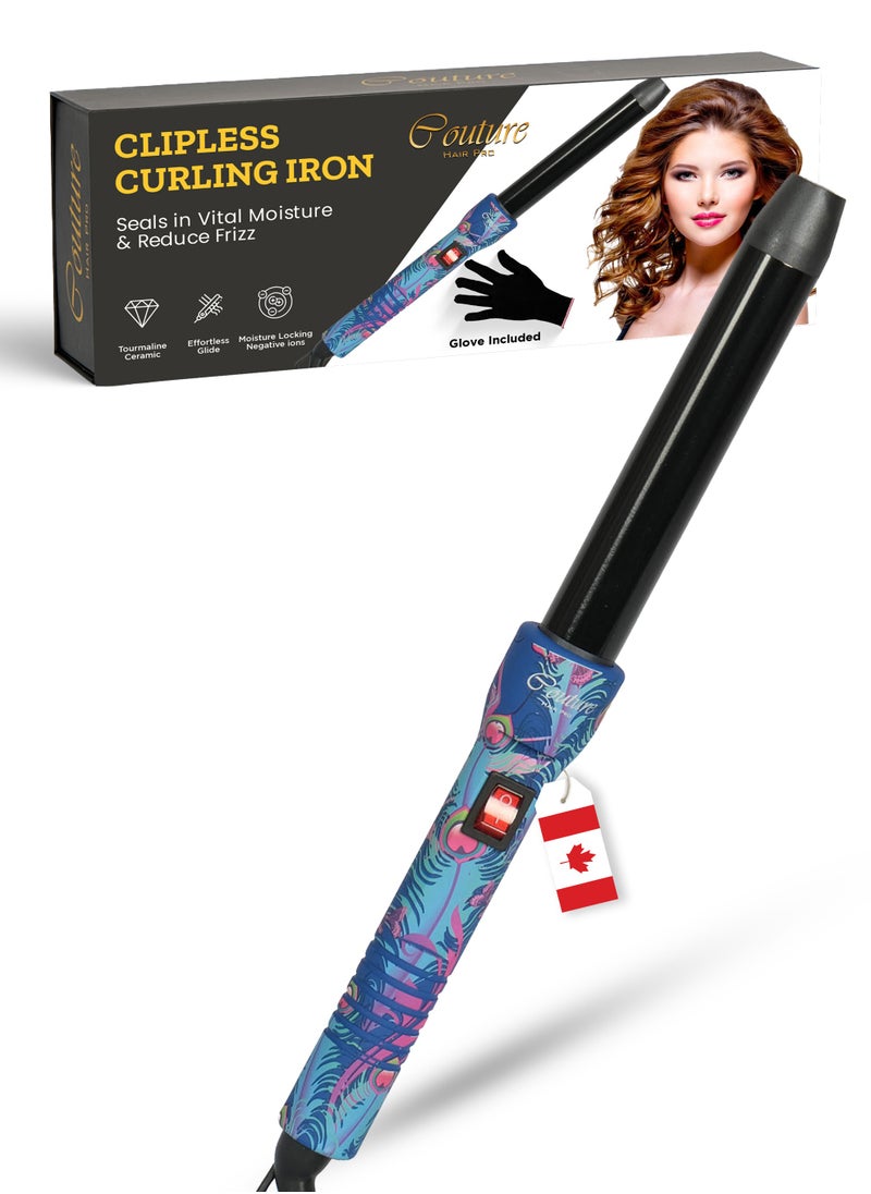 Couture Hair Pro - Ceramic Hair Curler 19 Mm- Peacock -Fast Heatup, Premium Salon Quality - Long Lasting And Well Defined Curls - Image 1