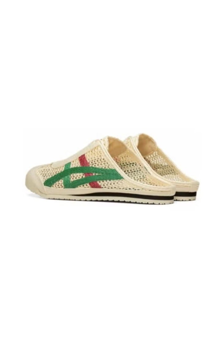 Onitsuka Tiger MEXICO 66 SABOT Summer Casual Slide Sandals - Beige/Green/Red - Image 2