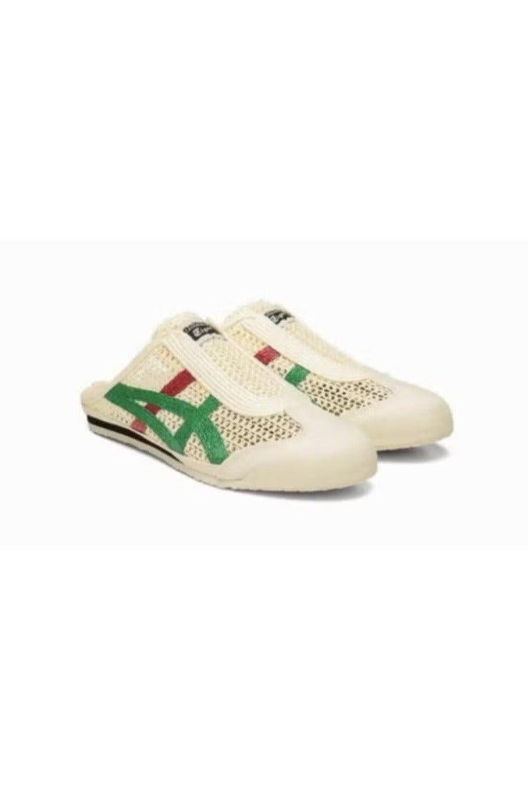 Onitsuka Tiger MEXICO 66 SABOT Summer Casual Slide Sandals - Beige/Green/Red - Image 3