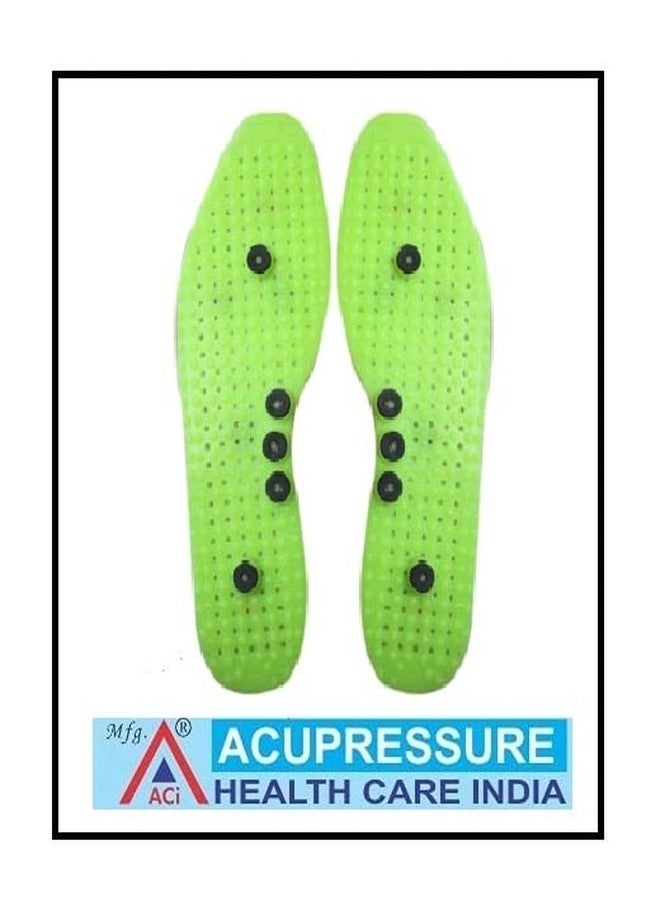 ACi Acupressure Health Care India Unisex Magnetic Shoe Sole with Chinese Acupressure Points for Massage - Green - Image 2