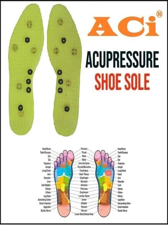 ACi Acupressure Health Care India Unisex Magnetic Shoe Sole with Chinese Acupressure Points for Massage - Green - Image 3