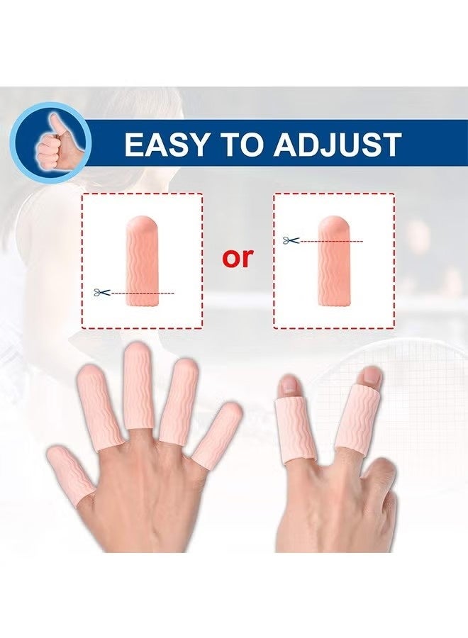 12 PCS Finger Cots - Finger Protectors Gel Finger Gloves Covers Fingertip Sleeves Guards for Cracked Skin, Trigger Finger and More, Large Size - Image 3