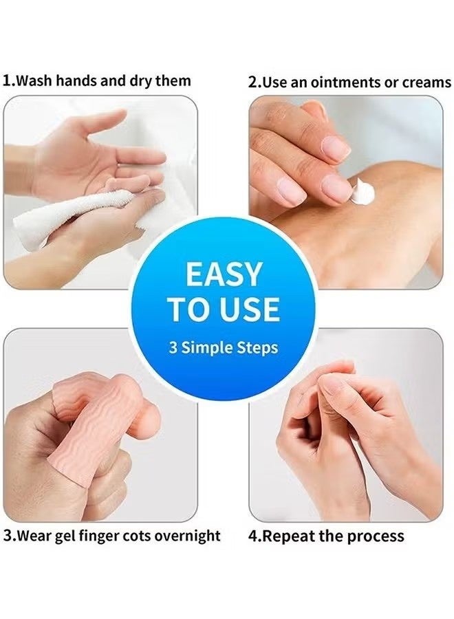 12 PCS Finger Cots - Finger Protectors Gel Finger Gloves Covers Fingertip Sleeves Guards for Cracked Skin, Trigger Finger and More, Large Size - Image 2