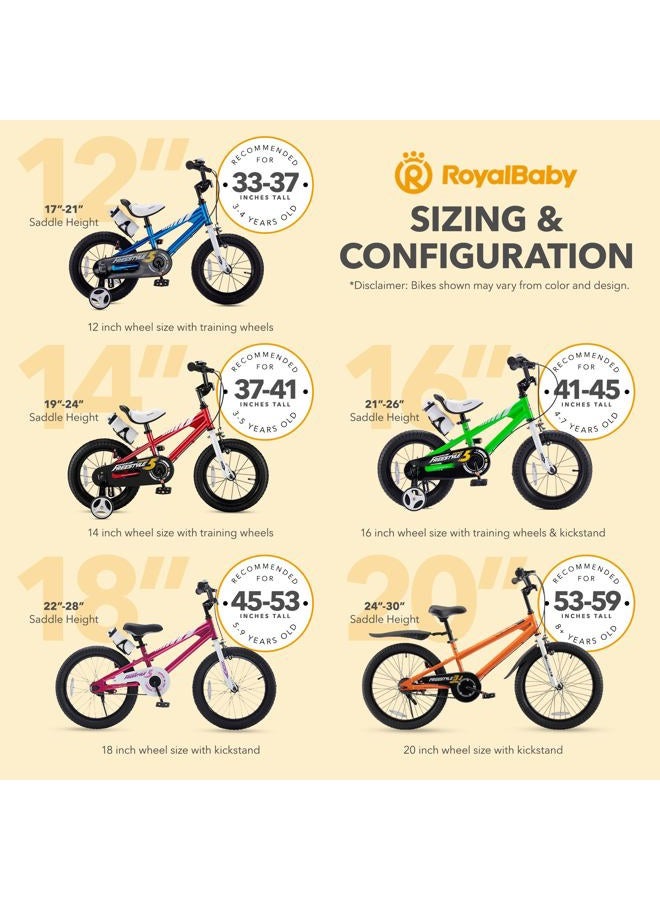 RoyalBaby Kids Bike Boys Girls Freestyle BMX Bicycle with Training Wheels Gifts for Children Bikes 12 Inch Fuchsia - Image 5
