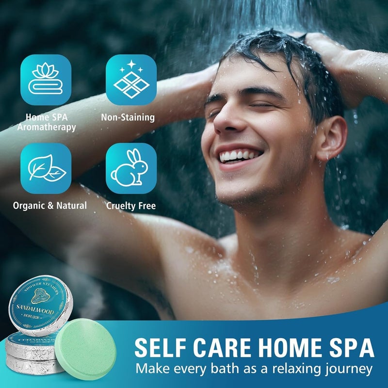 Bofuoos Shower Steamers Aromatherapy, Easter Basket Stuffers Gifts for Him, Birthday Gifts for Men Boyfriend Dad Teen Boys, SPA Self Care Relax Natural Essential Oils Bath Bombs - Image 3