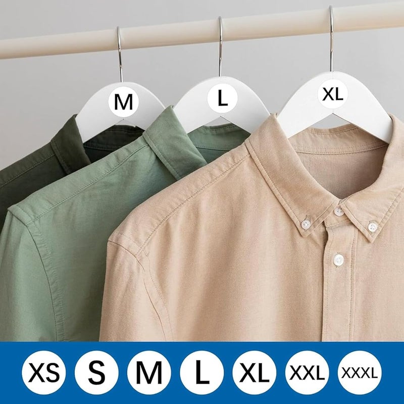 YelaJoy 7 PCS Clothing Size Stickers, Self Adhesive Apparel Labels, Round Shirt Size Decals, Retail Clothing Organization Tags for T-Shirts and Trousers, Black and White Garment Markers - Image 3