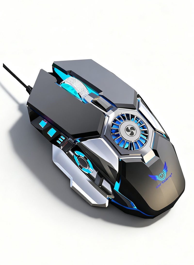 زيروديت ماوس ألعاب سلكي بدقة 6400 نقطة في البوصة مع برمجة ماكرو و7 إضاءات RGB للألعاب والاستخدام اليومي للكمبيوتر الشخصي والمهام المكتبية - Image 1