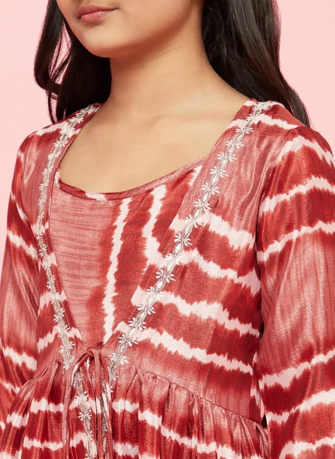 AKS Dyed Top and Palazzos Set for Girls