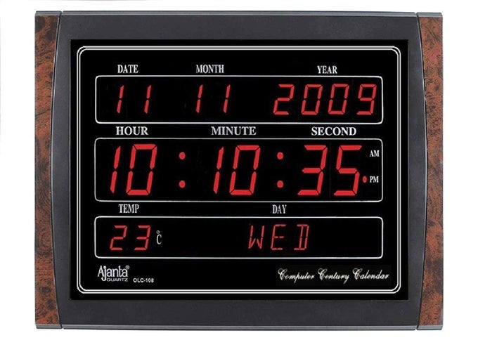 DIGITAL RED LED RECTANGLE WALL CLOCK OLC 108 396 CM X 296 CM X 31 CM PLASTIC