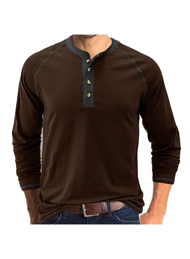 general Men's Henley Shirts Raglan Long Sleeve Casual Slim Fit Lightweight Fashion T-Shirts - Image 1