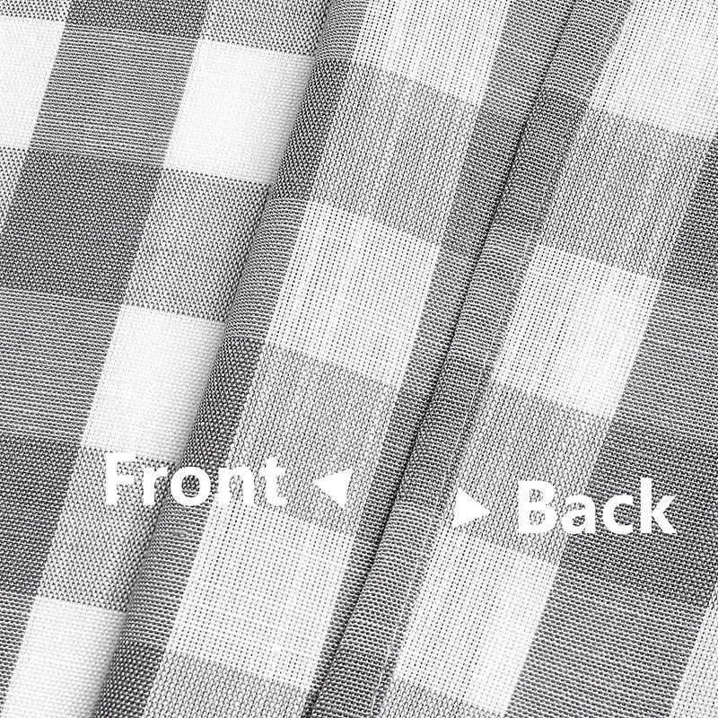 Amzdecor Buffalo Plaid Valance Linen Sheer Cafe Curtain Buffalo Check Plaid Rod Pocket Rustic Kitchen Window Treatment for Living Room Bedroom 1 Panel  55''x15''  Sliver/Gray - Image 4