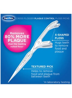 Dentek Cross Flosser Plaque Control Floss Picks Xshaped Floss 75 Count 3 Pack  - Image 4