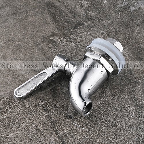Stainless Works صنبور بديل لموزع المشروبات من ستانلس ووركس SSS012 من الفولاذ المقاوم للصدأ (تشطيب مصقول) يناسب فتحة 12 مم - Image 2