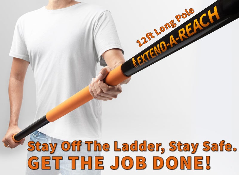 EXTEND-A-REACH 20 Foot High Reach Duster Kit with 4-12 ft Extension Pole // High Ceiling Dusting and Window Cleaning Kit with Telescopic Pole // Window Washer & Squeegee, Cobweb Duster, Fan Blade and Feather Dusters - Image 2