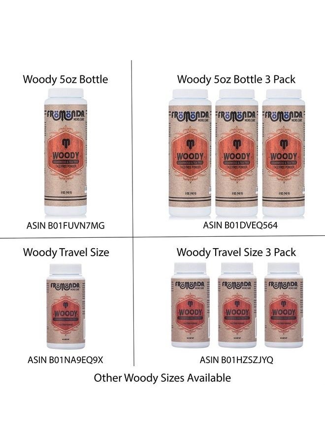 Fromonda - (Woody) Body Powder Cedarwood & Tea Tree (5 oz, 1-Pack) Unisex, Talc-Free, Anti-Chaffing, Sweat Defense with Essential Oils - Image 1