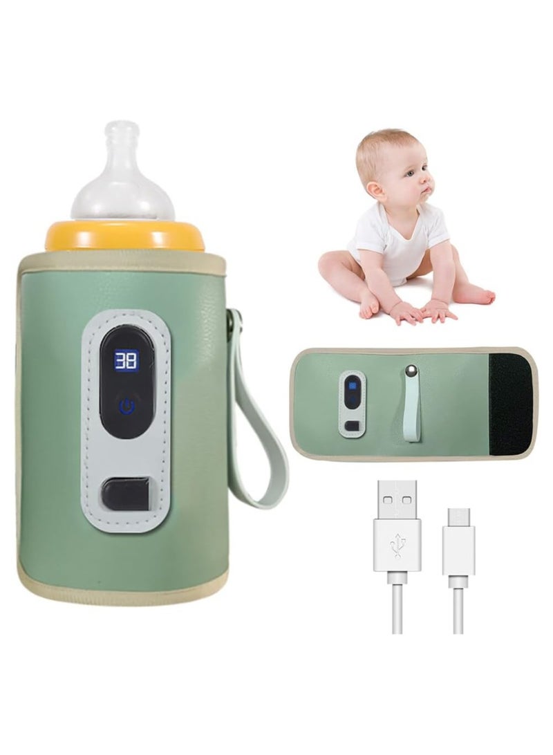 Baby Bottle Warmer USB Bottle Insulation Cover with LED Display Portable Bottle Warmer Adjustable Milk Warmer with Temperature Control for Home/Family Travel - Image 1