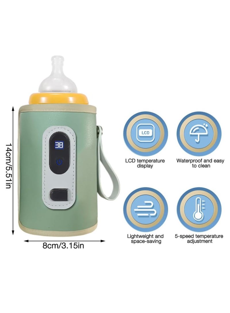 Baby Bottle Warmer USB Bottle Insulation Cover with LED Display Portable Bottle Warmer Adjustable Milk Warmer with Temperature Control for Home/Family Travel - Image 2