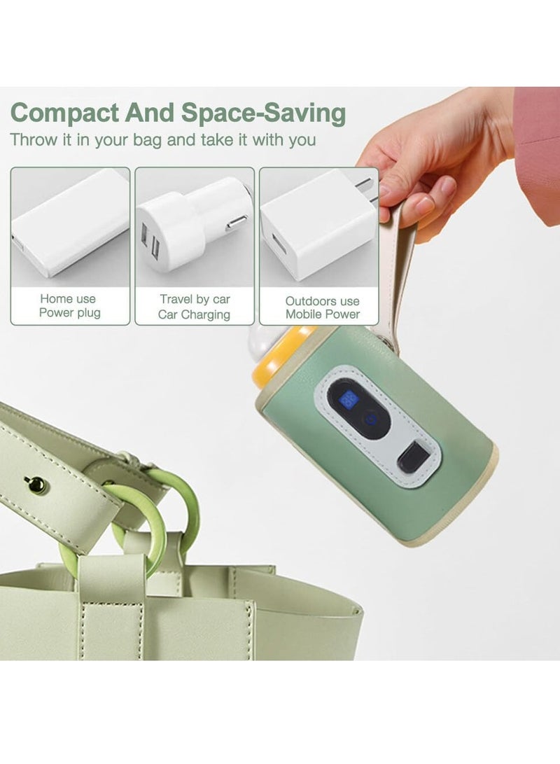 Baby Bottle Warmer USB Bottle Insulation Cover with LED Display Portable Bottle Warmer Adjustable Milk Warmer with Temperature Control for Home/Family Travel - Image 4