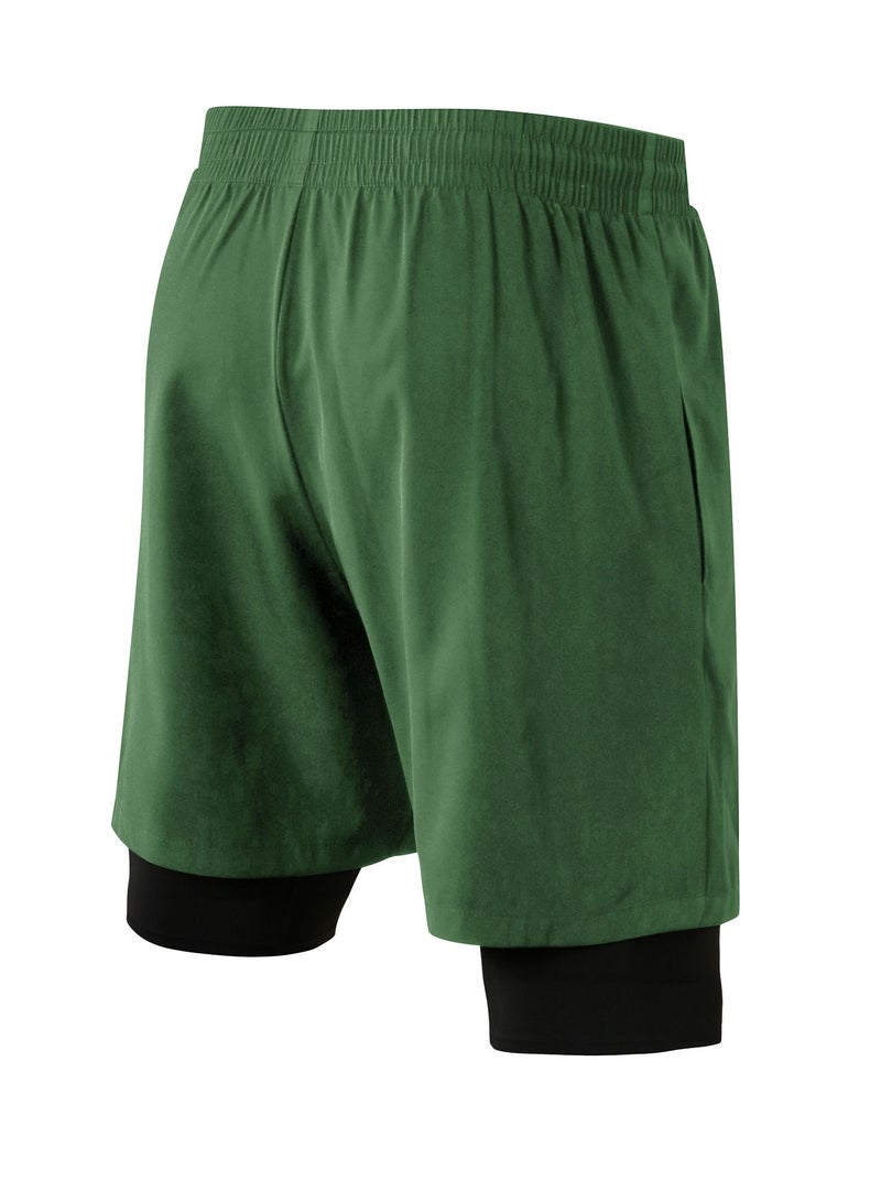 Men Quick Dry Breathable Elastic Shorts Army Green