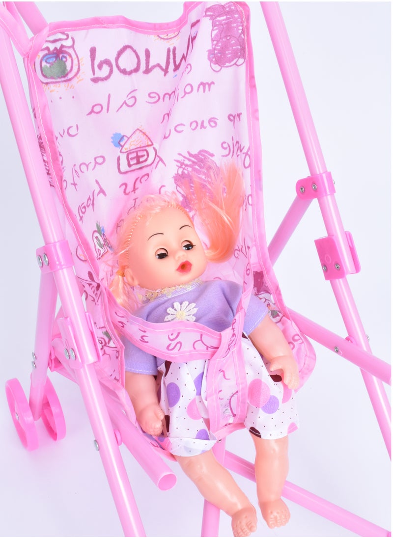 FUN MOMENT Baby Doll With Stroller  - Image 4