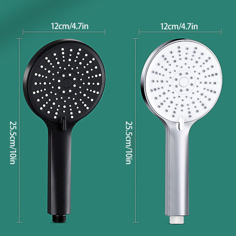 Hand-held Shower, Large Panel 4.7 inch Shower, Hand-held Water-saving Shower, 5 Adjustable water Spray Modes, With Punch-free Bracket and Hose - Image 3