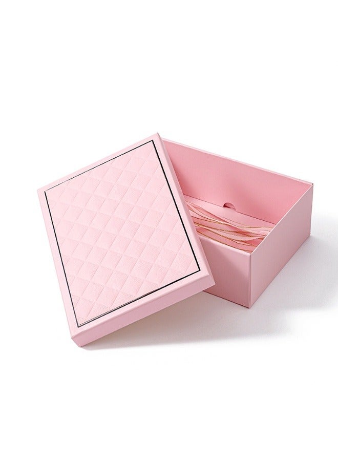 Pink Gift Box For Girl,With Lid,Rectangular Foldable,Packaging Box For Valentines Day Present Birthday Wedding - Image 2