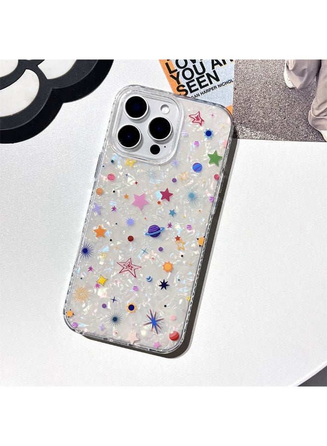 NIBEMINENT Cartoon Colorful Planet Protective TPU Case Cover For iPhone 15 Pro Clear - Image 1