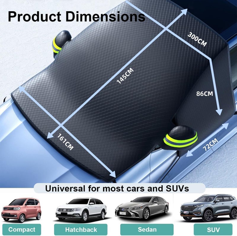 Windshield Cover for Ice and Snow for CRV CR-V 2006-2023 2024 2025 2026, Ice & Sleet Waterproof Embedded with Magnets Side Mirror Protector - Image 5